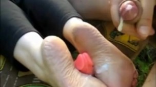 foot covered with cum compilation