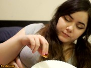 Bored Girl Chews On Pizza 3/16