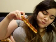 Bored Girl Chews On Pizza 4/16