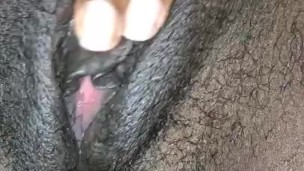 Horny ebony touch herself and cum in a minute(pulsing orgasm)