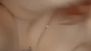 Sexy tatted girl rubbing tits and pussy