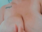 Playing with my tits in the shower