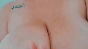 Playing with my tits in the shower