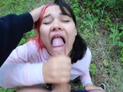 Милая  в лесу решила выполнить условия спора 15/16