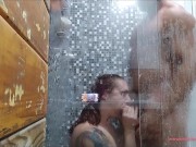 Ele me comeu gostoso no Banho e enfiou o pau na minha Garganta - O melhor Amador real Brasileiro 9/16