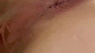 Cum drips out of 20 YO ass