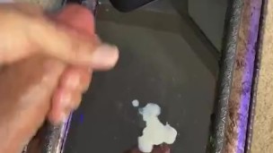 Moaning CUMSHOT on mirror