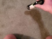 Pov freshly showered and trimed male strokes cock