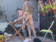 Invited a real prostitute in fishnet tights to cottage and fucked hard 12/16