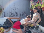 Invited a real prostitute in fishnet tights to cottage and fucked hard 7/16