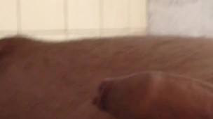 Jerking dick and piss in the toilet