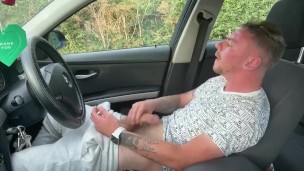 Young Straight lad watching porn and wanking in public