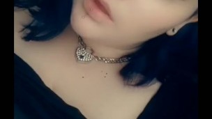 Chubby goth girl shows you her tits 