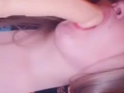 Sucking a dildo on Snapchat
