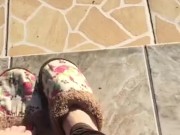 @tici_feet tici_feet ticii_feet tici feet IG sunbathing my toes again - red toenails