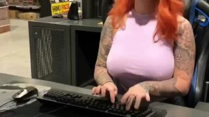 Gia Rouge Flashes All At The Mall 