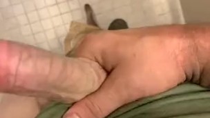 Jacking off in public restroom 