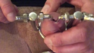 STRETCHING my PEE HOLE ** Stainless Steel Device **