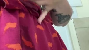 Milkymama teases milk filled tits through dress in short clip 