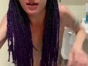 Skinny goth slut takes big dildo in her hole 12/16