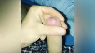 Playing my uncut cock