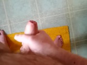 Wank in the bathroom