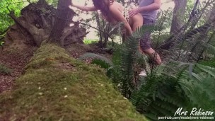 Couple having Public Sex in the woods from Voyeur POV