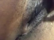 Black Teen Playing With Creamy Pussy Home Alone 