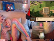 Gamerslut Supercut Rainbow Fishnet Bodysuit Toys and Robot Fuck Machine in a Chair Free Version