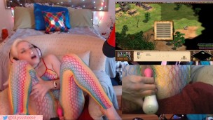 Gamerslut Supercut Rainbow Fishnet Bodysuit Toys and Robot Fuck Machine in a Chair Free Version