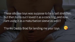 Masturbation Sleeve Cum Fountain, Twink with a Thick Uncut Cock Big Cumshot