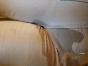 Bedwetting in pee stained white jeans. Feeling lazy and wet the bed again ;P 6/16