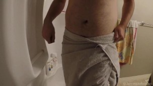 Guy In Towel Wets Himself