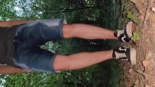 Wetting my Jeans Shorts in the Forest and Taking a Dip