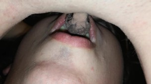 Pee in mouth laying down