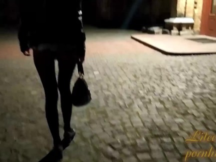 Naked walks in the city at night. Full version. In pantyhose and without. Many witnesses.
