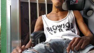 Edging BBC Brazilian favela dick on jeans 