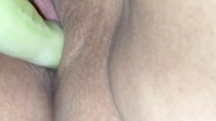 Cucumber dildo fun