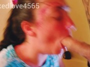 Super soaked Sloppy deepthroat blowjob for CUM IN MOUTH EXPLOSION 13/16