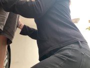 Public blowjob and fuck with my neighbor (cumshot) 2/16