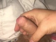 Jacking My Uncut Cock in Bed Until I Explode