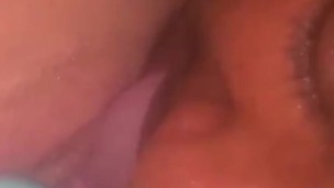 POV of sexy black man eating bbw pussy