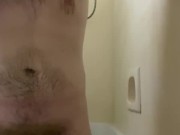 Russian Goth has a wank in the shower