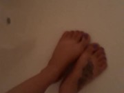 My Sexy Legs & Feet Getting Washed In The Shower