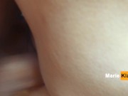 Cum twice inside, fucks tight pussy teen close up, creampie 12/16