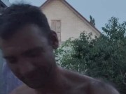 A peach has ripened in the garden. 1/16