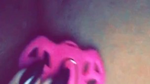 Bbw self satisfies her pussy with 2 toys