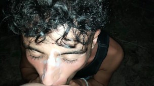 Cum on face - facial public POV