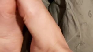 Foot play creamy orgasm on toy