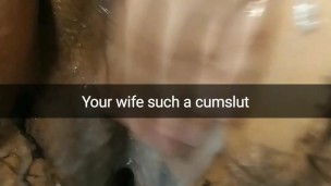 My wife become a cum addicted whore and cumslut for breeding [Cuckold. Snapchat]